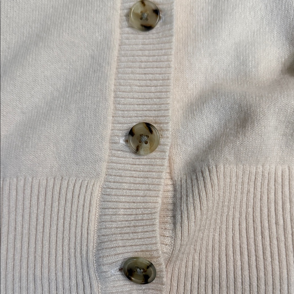 J. Crew Women's Cashmere Ivory Button-Up Cardigan Sz Small - Picture 5 of 6